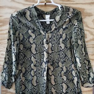 H&M Women's Top‎ Blouse Snake Print Size 2